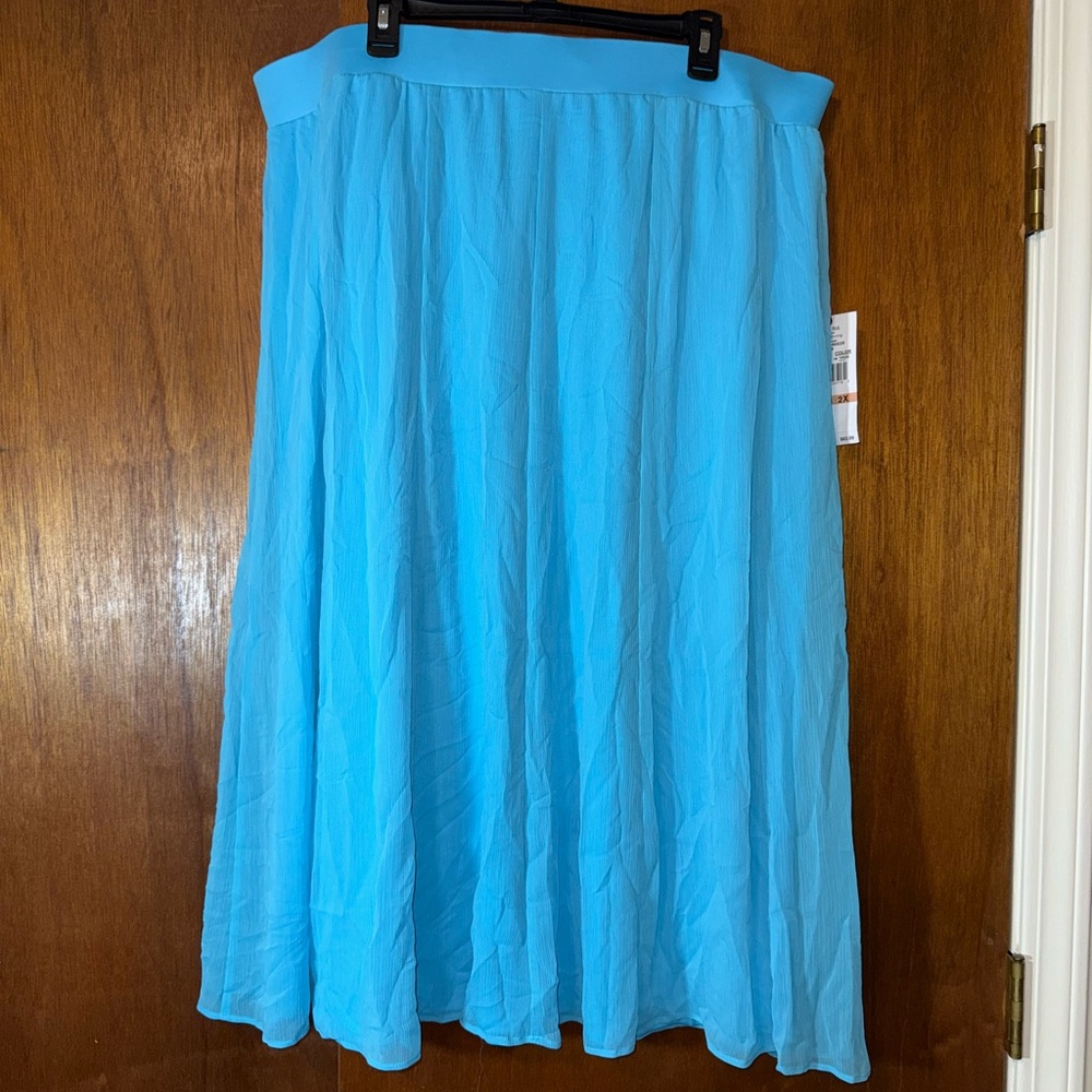 🌹 Ruby Rd. Vibrant Blue A-Line Skirt